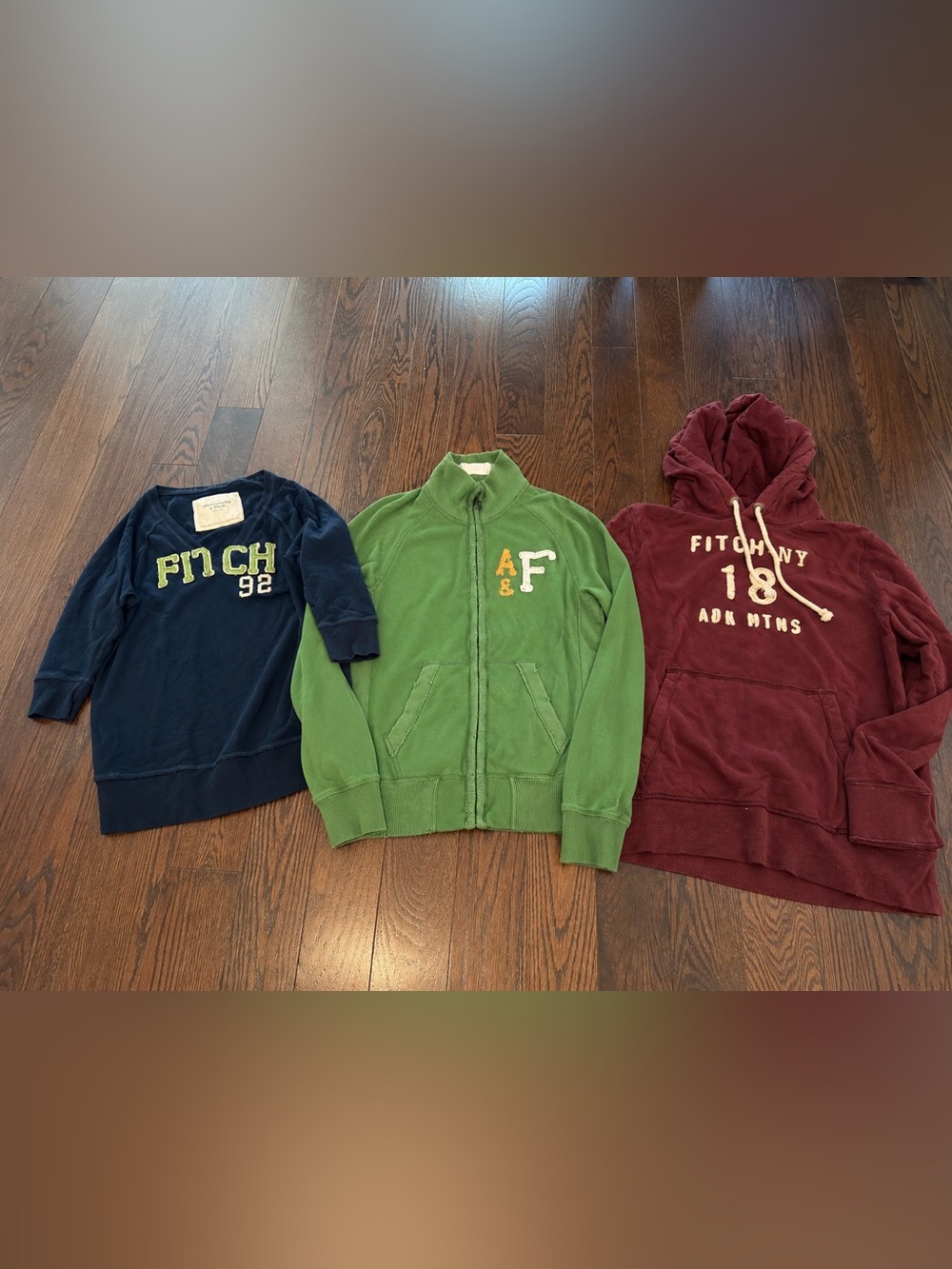 Abercrombie & Fitch Sweatshirt Bundle Size Large-Navy/Green/Burgundy Hoodies